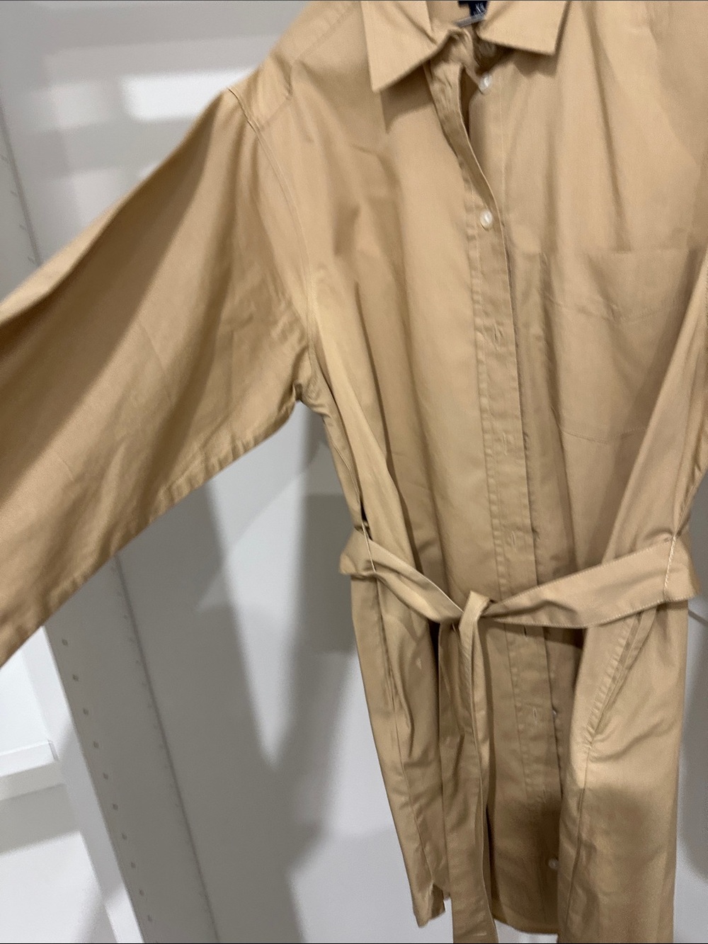 GAP Beige Shirt Dress with Waist Tie